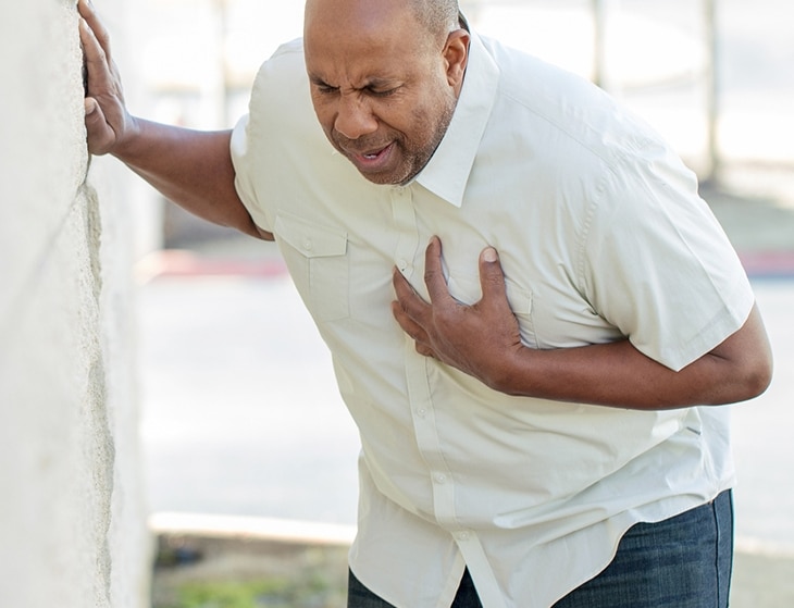 Man having chest pain