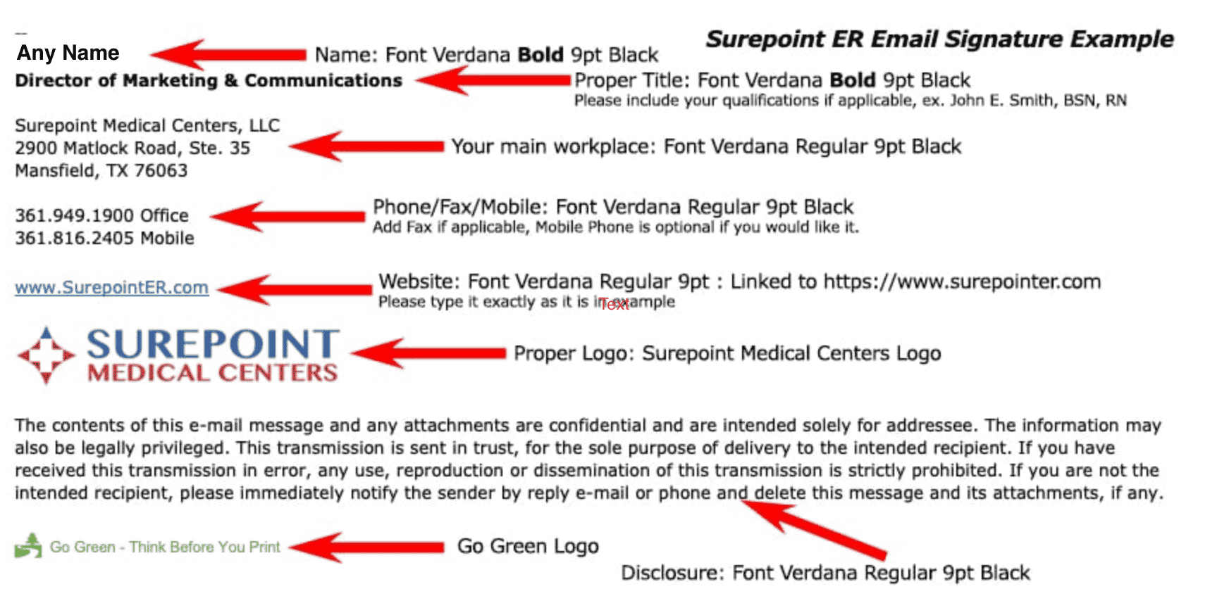 Surepoint Emergency Center Email Signatures