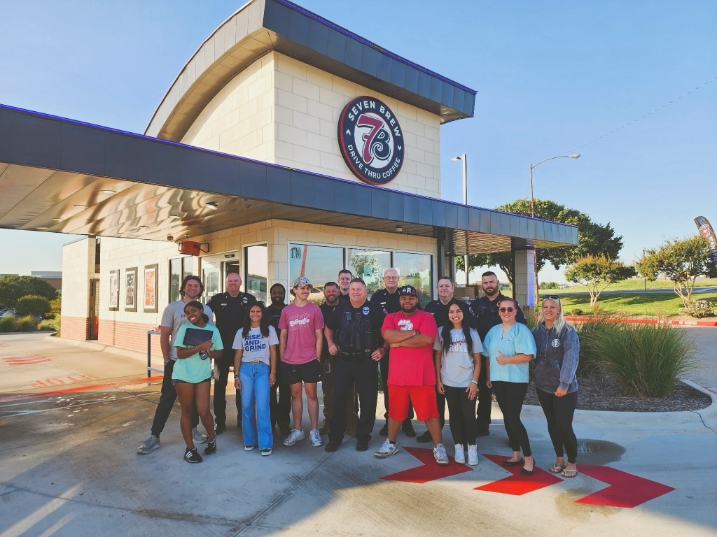 National Coffee with a Cop Day at Seven Brew